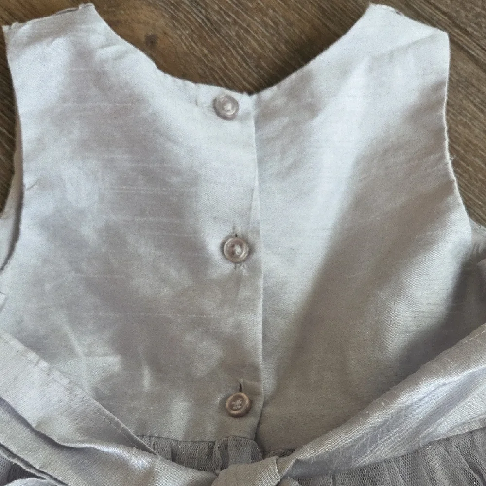 Marmellata White Quilted Bodice Gray Metallic Toddler Girl Dress Size 2T